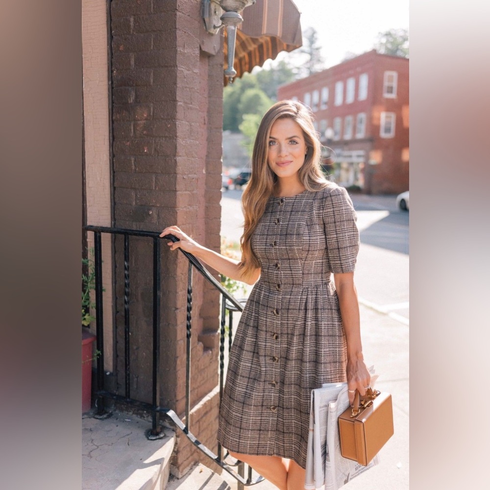 Gal Meets Glam Jeanie Plaid Dress
